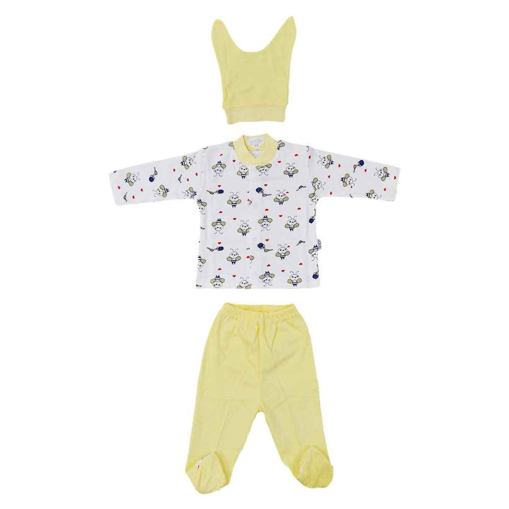 Sarı Arı Desenli Bebek Pijama Takımı (0-3 Ay) - 001.2238