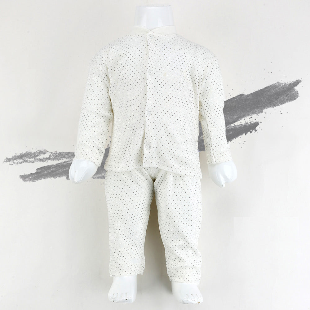 Ekru Puantiyeli Bebek Pijama Takımı (3-12 Ay) - 001.2328