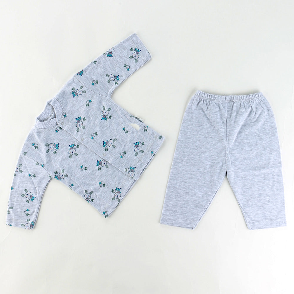 Gri Tavşan Desenli Bebek Pijama Takımı (3-12 Ay) - 001.2330