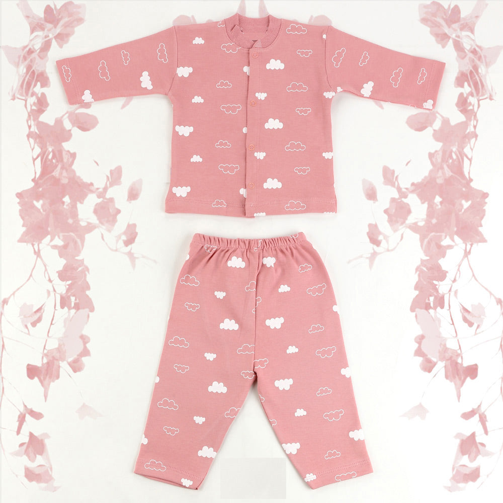 Pembe Bulut Desenli Bebek Pijama Takımı (3-12 Ay) - 001.9102