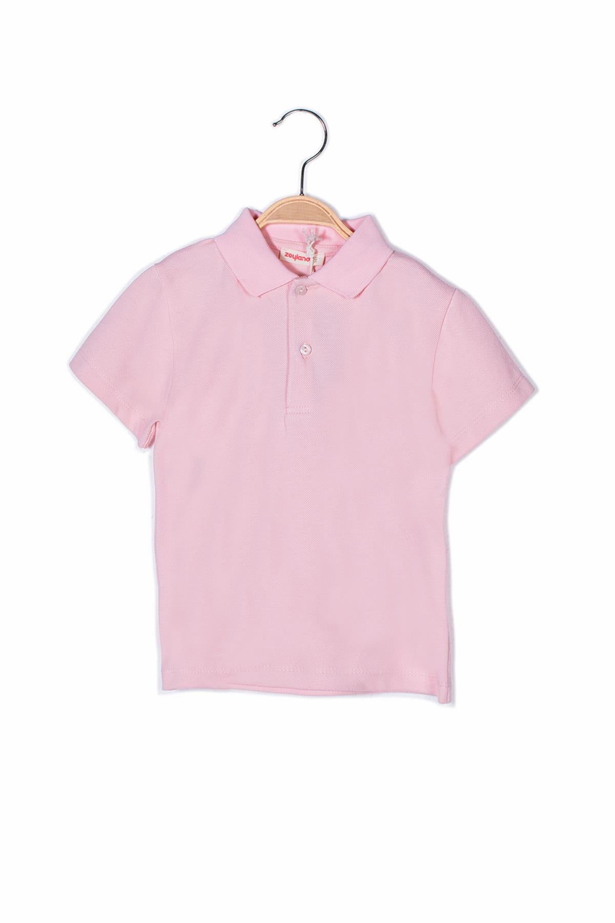 Unisex Çocuk Polo Yaka Kısa Kol T-shirt-1